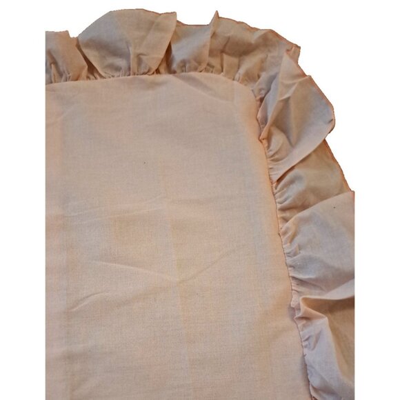Vintage Light Peach Pillow Sham Standard Ruffled Pastel 90s Cottage 27x19 - Picture 2 of 3